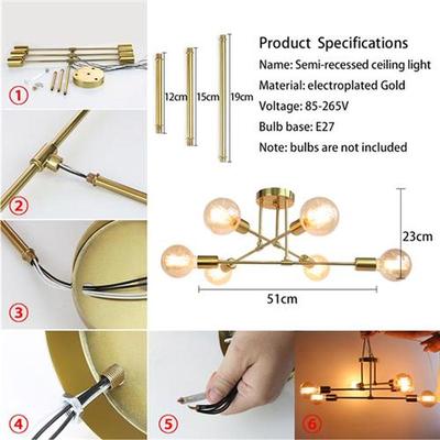Modern LED Ceiling Lamp Loft Industrial Black/Golden LED Cei