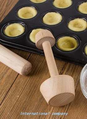 Kitchen Tool Wooden Pastry Pusher Wood Egg Tart Pusher Doubl