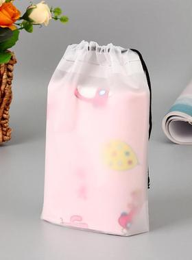 1 Pc Translucent Frosted Drawstring Storage Bag Plastic