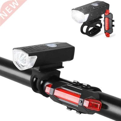 Bike Bicycle Light USB LED Rechargeable Set Mountain Cycle f