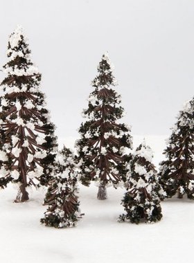 16Pcs Mixed Scale Model Cedar Trees with Snow Diorama Train