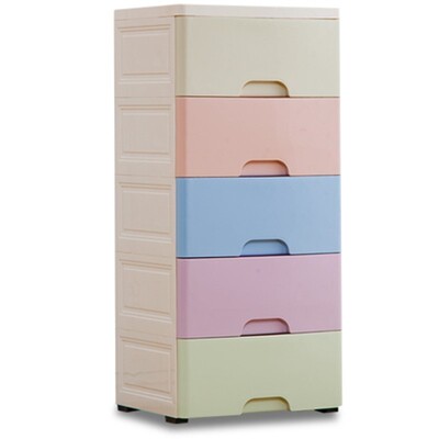 Simple wardrobe assembly plastic drawer type combination