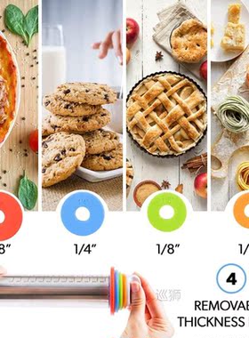 MLIA Adjustable Stainless Steel Rolling Pin Dough Mat Dough