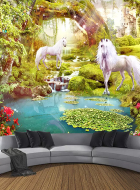 Custom 3D Wall Mural Wallpaper Home Decor Forest White