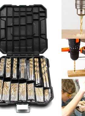 99Pcs Titanium Coated HSS High Speed Steel Drill Bit Set Met