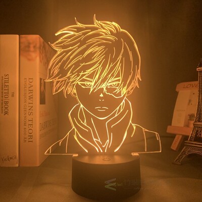 Anime My Hero Academia Shoto Todoroki Face Design Led Night