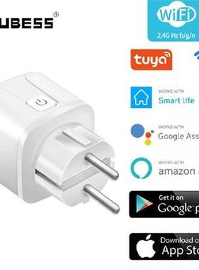 Tuya WiFi EU Smart Plug 16A 220V Adapter Remote Wireless