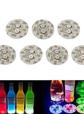 10Pcs/lot 6 LED Bottle Stickers Coasters LED Party Drink