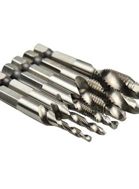 6PC Hex Shank HSS Titanium Machine Tapping Screw Spiral Poin