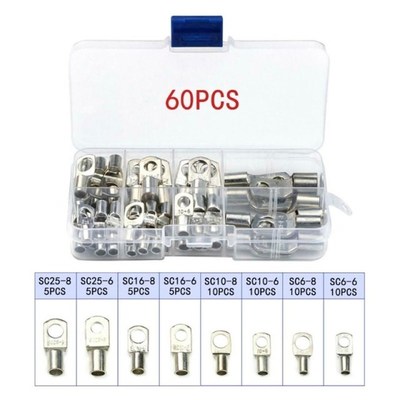 OOTTDY 60Pcs Crimp Wire Connectors Tinned Copper Wire Lugs B