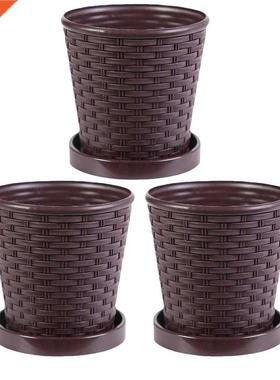 3 Sets Resin Succulents Planter Breathable Flowers Planters