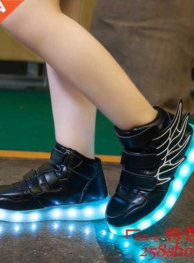 Kid Light up Led Shoes Boy Girl Luminou Sneaker USB Charging