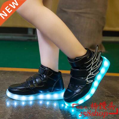 Kid Light up Led Shoes Boy Girl Luminou Sneaker USB Charging