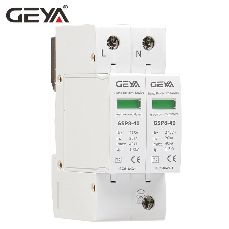 AC SPD 2P 20KA~40KA 275V 385V 400V 415V House Surge Protecto