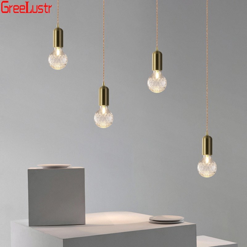 Post-modern Clear Glass Ceiling Pendant Light Art Deco Hangi