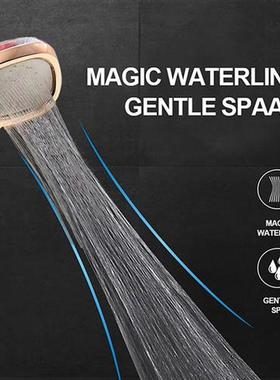 Square Turbocharged Shower Head with Stop Button High