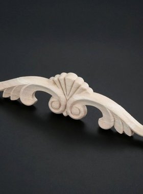20*5cm Unpainted Wood Carved Decal Corner Applique Frame For