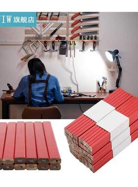 72Pcs 175mm Octagonal Red Hard Black Lead Carpenter Pencil W