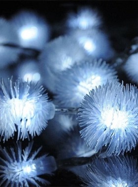 1.5M 10Leds LED Snow Pompon Fairy String Light For Christmas