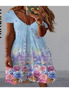 Aikliat Women Dress Fashion Loose Vintage Ruffles Befree Dre