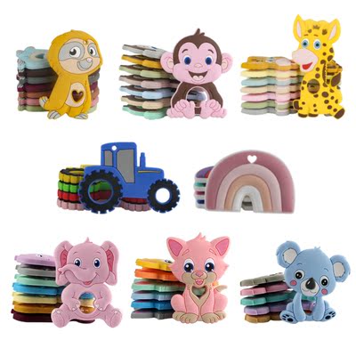 Kovict 1pc Cartoon Colorful Animal Baby Silicone Teether Rod