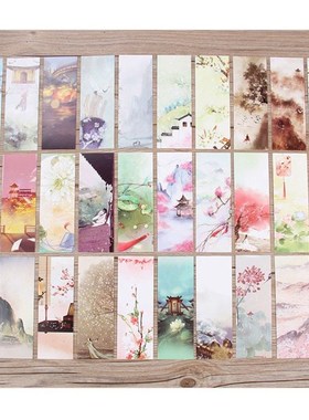 30pcs 18 Styles Creative Chinese Style Flowers Paper Bookmar
