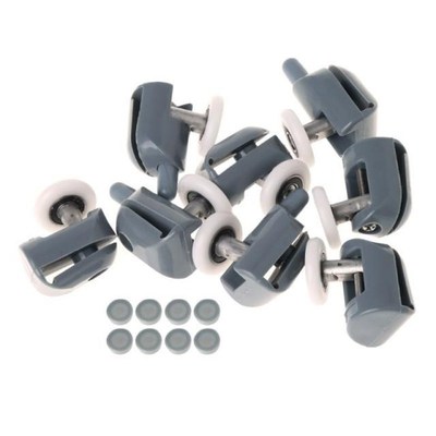 8 Pcs Single Shower Door Rollers Runners Wheels Pulleys Guid