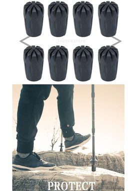 8pcs Hiking Stick Tips Non-slip Outdoor Walking Pole Cap Pro