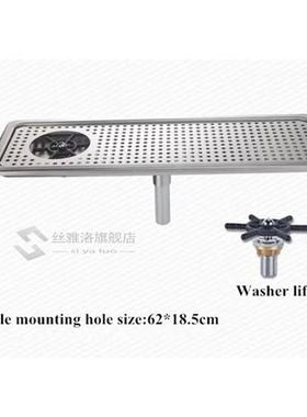 stainless steel beer beverage drip tray with glass rinser