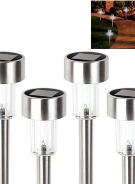 1 Pc Stainless Steel Outdoor LED Solar Lights w/ Built-In St