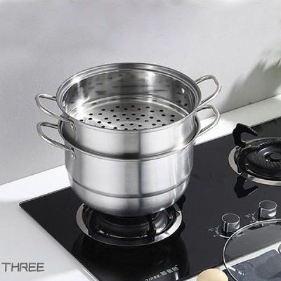 2-in-1 Stainless Steel Steamer Pot With Visible Lid