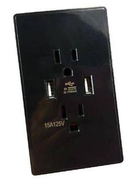 Switches Socket Panel Wall Switch Socket 125V/15A 2 USB