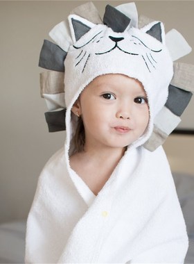Cotton Kids Towel Hood Cotton Bathrobe Baby Towel for K
