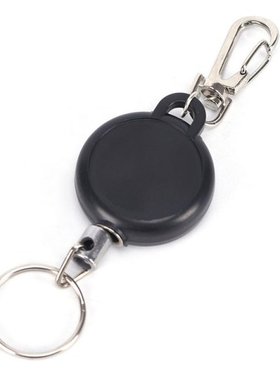 Modern Black Keychain 60cm Length Badge Reel Retractable Rec