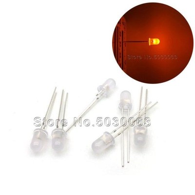 1000pcs/lot 5MM foggy round head DIP long pin LED F5 orange