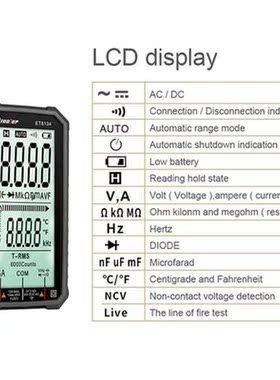 TOOLTOP ET8134 Digital Multimeter Direct Current Voltage