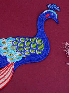1pc  Sew Dress Cloth Decorate Colorful Sequins Peacock Em
