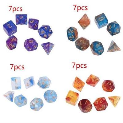 7pcs D4-D20 Acrylic Polyhedral Dice 20 Sided Dices Table