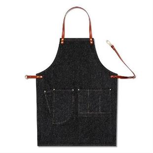Barista Baker Denim Chef Removable Adjustable Work Uniform
