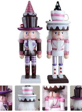 2pcs Christmas Ornaments Walnut Soldier Puppet Desktop DIY