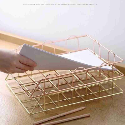 File shelf Storage Office Desk Organizer Iron Grid Office Su
