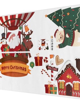 Christmas Decoration Stickers Santa Elk Shop Windows Wallpap