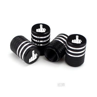 4Pcs/Set Middle Finger Tire Stem Valve Caps Aluminum Car Dus