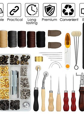 28pcs Leather Sewing Tool Kit Includes Wax Thread Scissors S