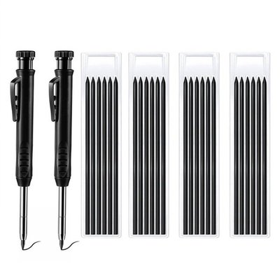 Carpenter Pencils With Black Refill Leads And Built-in Sharp