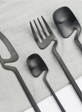 18/10 Stainless Steel Tableware Set 16Pcs/Set Black Cutlery