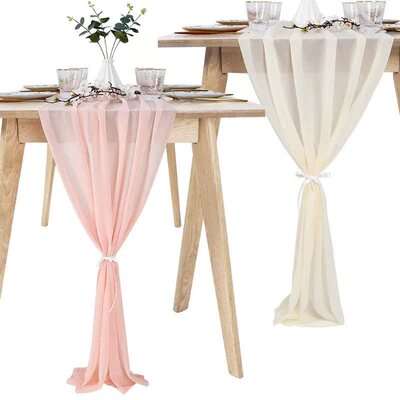 Wedding Chiffon Extra Long Romantic Sheer Table Runner
