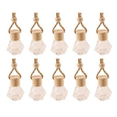 10Pcs Car Hanging Glass Bottle Empty Perfume Aromatherapy