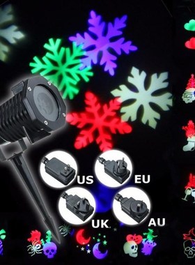 10 Patterns Christmas Snowflake Lawn Lamp Outdoor LED Waterp