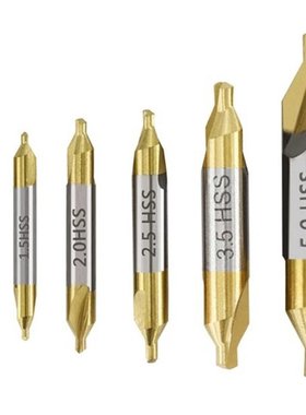 6pcs 1.0-5.0mm HSS TiN Coated Center Drill Bit Set Metalwork